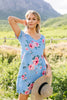 Be A Doll Floral Dress In Dusty Blue
