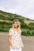 Bliss Swiss Dot Floral Top In Ivory
