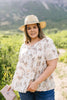 Bliss Swiss Dot Floral Top In Ivory
