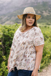 Bliss Swiss Dot Floral Top In Ivory