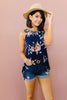 Blooming Navy Tank