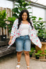 Blossoms On Subtle Stripes Cardigan