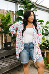 Blossoms On Subtle Stripes Cardigan