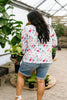 Blossoms On Subtle Stripes Cardigan