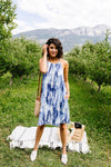Blue Fern Tie Dye Halter Dress