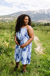 Blue Fern Tie Dye Halter Dress