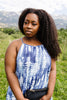 Blue Fern Tie Dye Halter Dress