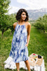 Blue Fern Tie Dye Halter Dress
