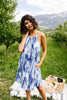 Blue Fern Tie Dye Halter Dress