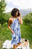 Blue Fern Tie Dye Halter Dress