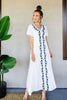 Blue Roses Embroidered Dress