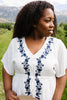 Blue Roses Embroidered Dress