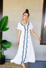 Blue Roses Embroidered Dress