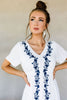 Blue Roses Embroidered Dress