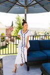 Blue Roses Embroidered Dress