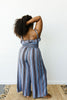Boho Smocked Jumpsuit In Blue
