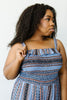 Boho Smocked Jumpsuit In Blue