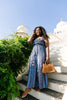 Boho Smocked Jumpsuit In Blue