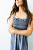 Boho Smocked Jumpsuit In Blue