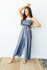 Boho Smocked Jumpsuit In Blue