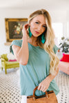 Braided Trim Turquoise Top