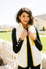 Bright Side Contrast Trim Fleece Vest