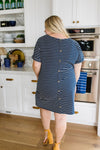 Buttoned To A T-Shirt Dress In Navy