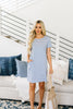 Buttoned To A T-Shirt Dress In Pale Blue