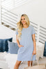 Buttoned To A T-Shirt Dress In Pale Blue