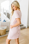 Buttoned To A T-Shirt Dress In Pink