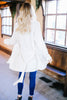 Cable Knit Belted Cardigan In Cream