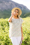 Cascading Ruffles Top In Ivory