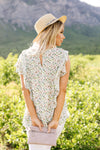 Cascading Ruffles Top In Ivory