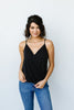 Charlize Surplice Tank In Black