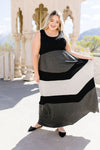 Chevron Skirt Tank Maxi Dress