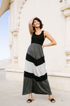 Chevron Skirt Tank Maxi Dress