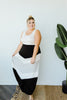 Chevron Skirt Tank Maxi Dress In Ivory
