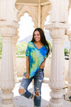 Clouds of Yellow & Blue Tie Dye Top
