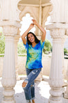Clouds of Yellow & Blue Tie Dye Top