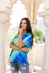 Clouds of Yellow & Blue Tie Dye Top