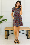 Clusters of Flowers Dress In Black