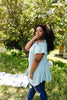 Cold Shoulder Crossed Heart Top In Sage