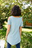Cold Shoulder Crossed Heart Top In Sage