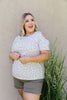 Cold Shoulders & Pale Blue Spots Top