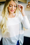 Color Block Pointelle Top