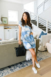 Tie Dyed Comfort T-Shirt Dress In Blue