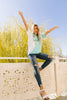 Cool Slice Of Tie Dye Top In Teal