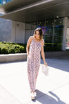 Coral Snakeskin Maxi Dress