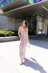 Coral Snakeskin Maxi Dress