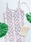 Coral Snakeskin Maxi Dress